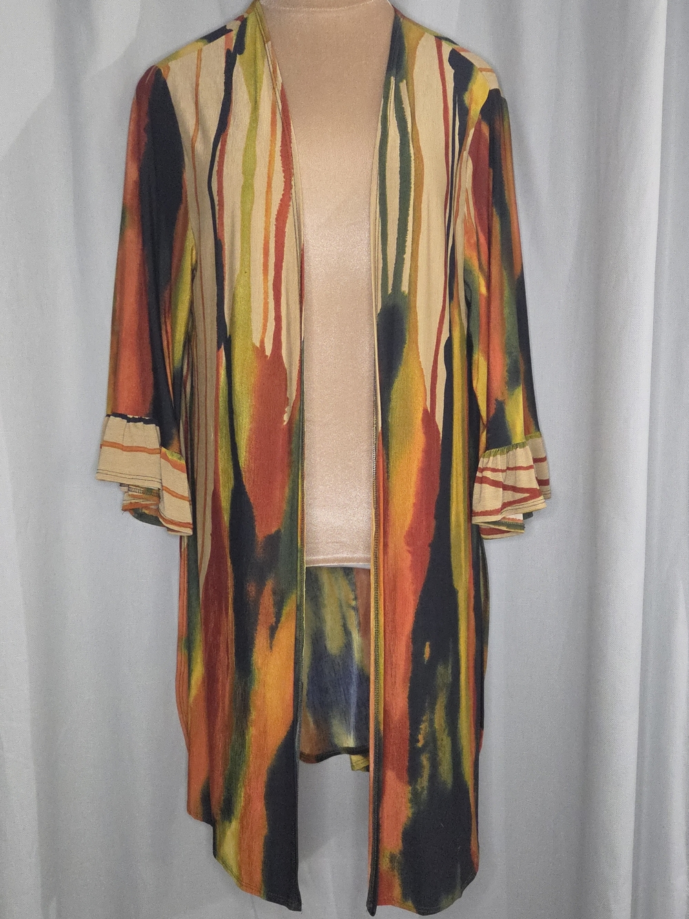 Yahada USA Multi-Color Open Front Women's Light-Weight Cardigan Size Small